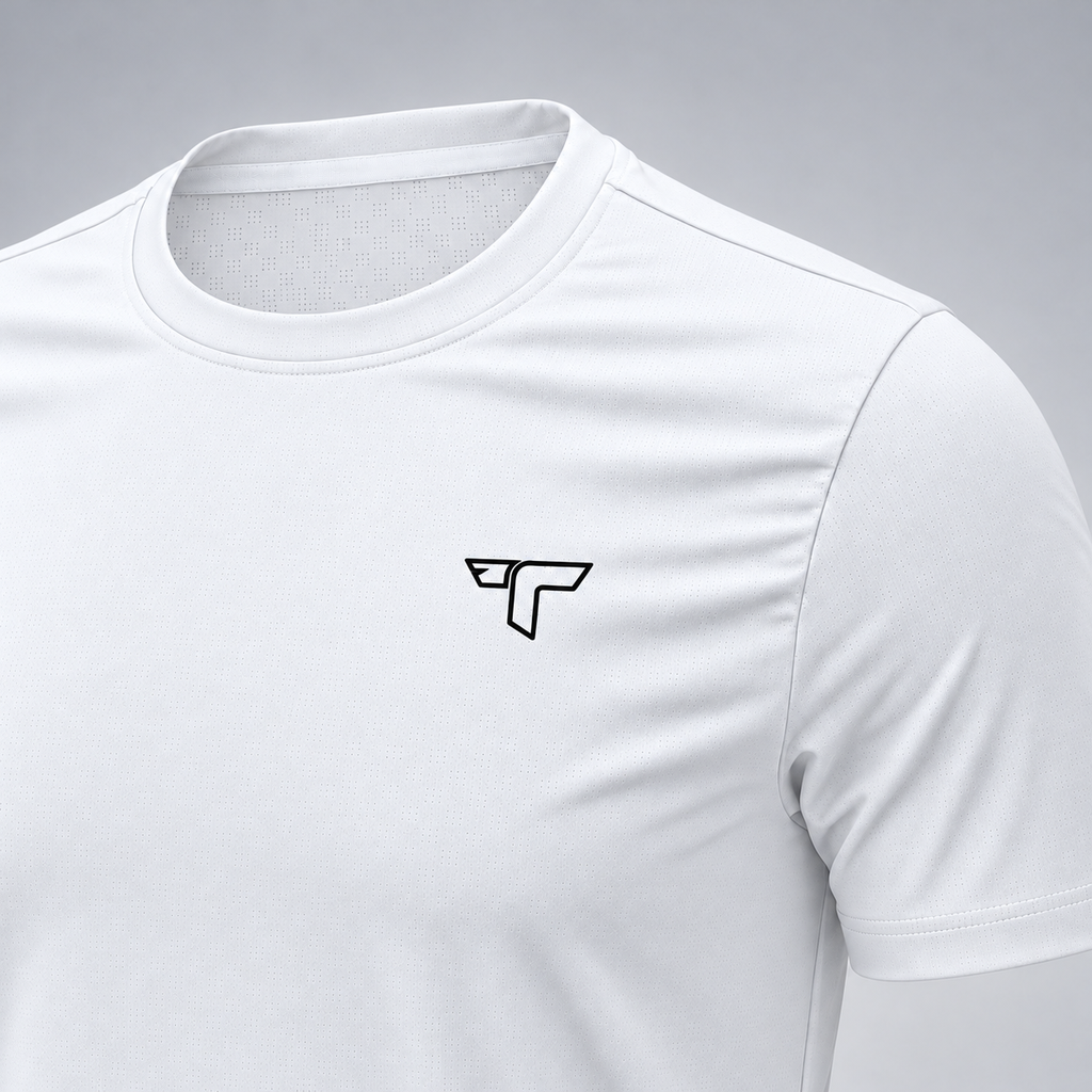 Turtle Sport White Tee 03 Neck Logo