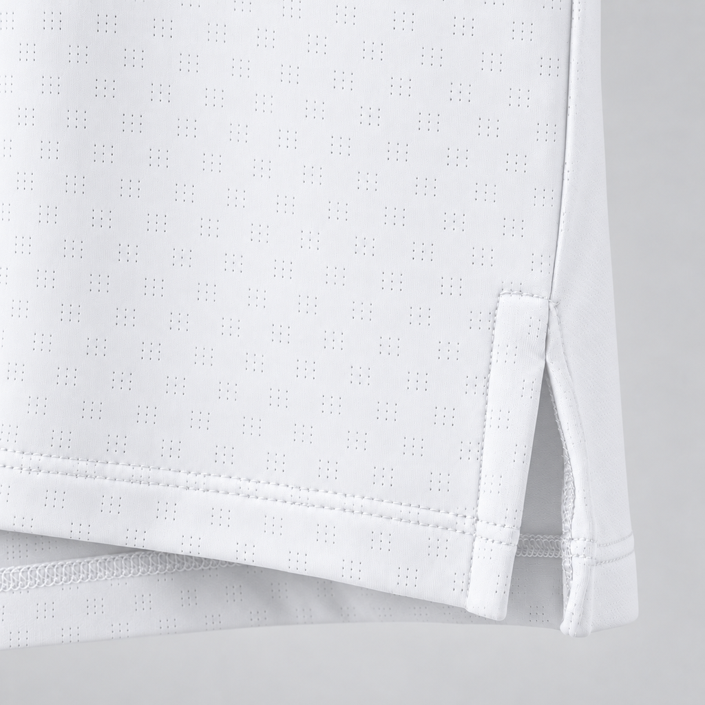 Turtle Sport White Tee 04 Hem Fabric