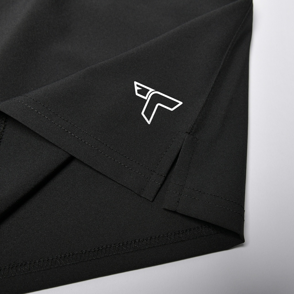 Turtle Sport Black Shorts 03 Logo Hem Detail